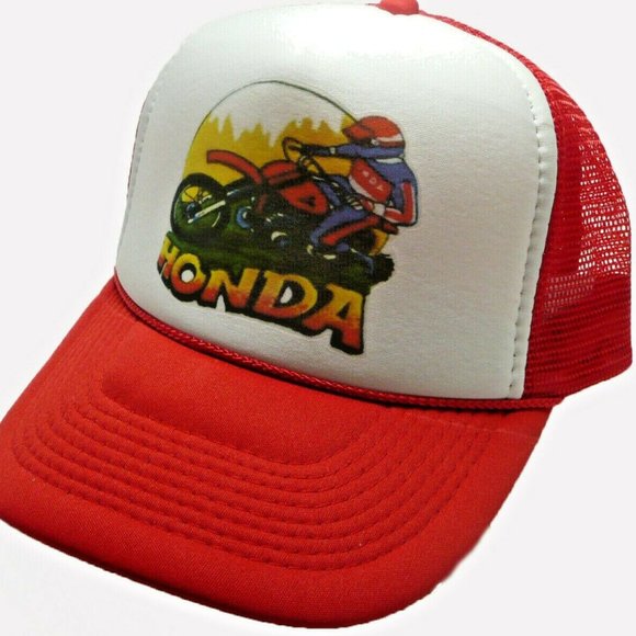 Retro Vintage Style MX SXS Honda Motocross Trucker Hat 1970's Style Mesh Hat Sna - Picture 1 of 2